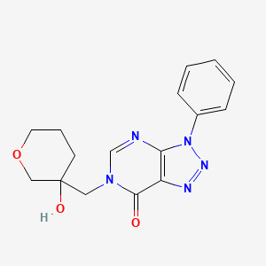 6-[(3-Hydroxyoxan-3-yl)methyl]-3-phenyltriazolo[4,5-d]pyrimidin-7-one