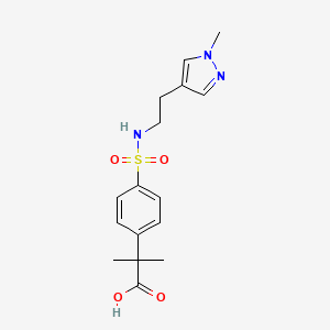 2-Methyl-2-[4-[2-(1-methylpyrazol-4-yl)ethylsulfamoyl]phenyl]propanoic acid