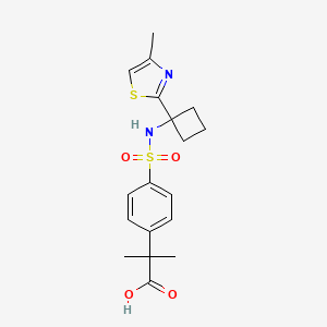 2-Methyl-2-[4-[[1-(4-methyl-1,3-thiazol-2-yl)cyclobutyl]sulfamoyl]phenyl]propanoic acid