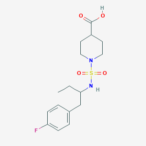 1-[1-(4-Fluorophenyl)butan-2-ylsulfamoyl]piperidine-4-carboxylic acid