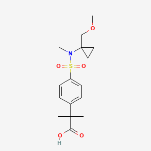 2-[4-[[1-(Methoxymethyl)cyclopropyl]-methylsulfamoyl]phenyl]-2-methylpropanoic acid