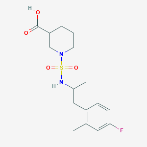 1-[1-(4-Fluoro-2-methylphenyl)propan-2-ylsulfamoyl]piperidine-3-carboxylic acid