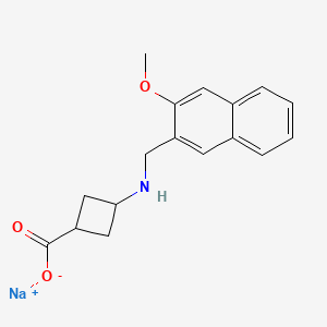 molecular formula C17H18NNaO3 B7397779 Sodium;3-[(3-methoxynaphthalen-2-yl)methylamino]cyclobutane-1-carboxylate 