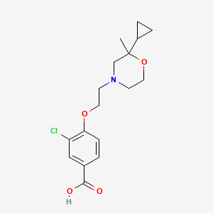 3-Chloro-4-[2-(2-cyclopropyl-2-methylmorpholin-4-yl)ethoxy]benzoic acid