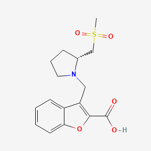 3-[[(2R)-2-(methylsulfonylmethyl)pyrrolidin-1-yl]methyl]-1-benzofuran-2-carboxylic acid