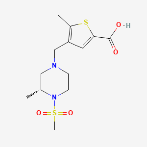 5-methyl-4-[[(3R)-3-methyl-4-methylsulfonylpiperazin-1-yl]methyl]thiophene-2-carboxylic acid