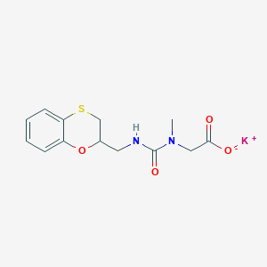 molecular formula C13H15KN2O4S B7399405 Potassium;2-[2,3-dihydro-1,4-benzoxathiin-2-ylmethylcarbamoyl(methyl)amino]acetate 