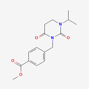 molecular formula C16H20N2O4 B7401403 Methyl 4-[(2,6-dioxo-3-propan-2-yl-1,3-diazinan-1-yl)methyl]benzoate 