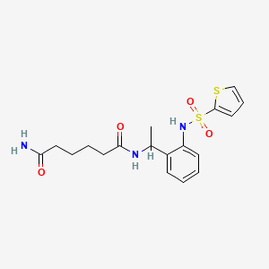 N'-[1-[2-(thiophen-2-ylsulfonylamino)phenyl]ethyl]hexanediamide