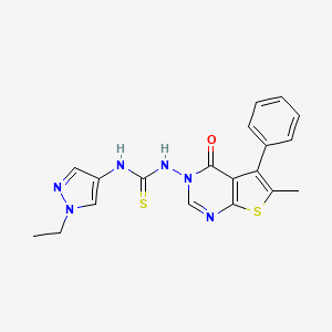 1-(1-Ethylpyrazol-4-yl)-3-(6-methyl-4-oxo-5-phenylthieno[2,3-d]pyrimidin-3-yl)thiourea