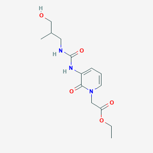 Ethyl 2-[3-[(3-hydroxy-2-methylpropyl)carbamoylamino]-2-oxopyridin-1-yl]acetate