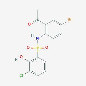 N-(2-acetyl-4-bromophenyl)-3-chloro-2-hydroxybenzenesulfonamide