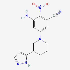 3-amino-2-nitro-5-[3-(1H-pyrazol-5-yl)piperidin-1-yl]benzonitrile