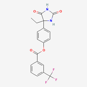 [4-(4-Ethyl-2,5-dioxoimidazolidin-4-yl)phenyl] 3-(trifluoromethyl)benzoate