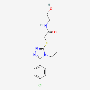 2-[[5-(4-chlorophenyl)-4-ethyl-1,2,4-triazol-3-yl]sulfanyl]-N-(2-hydroxyethyl)acetamide