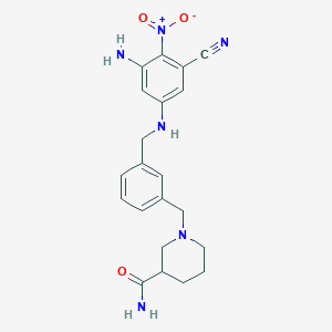 1-[[3-[(3-Amino-5-cyano-4-nitroanilino)methyl]phenyl]methyl]piperidine-3-carboxamide