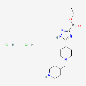 ethyl 5-[1-(piperidin-4-ylmethyl)piperidin-4-yl]-1H-1,2,4-triazole-3-carboxylate;dihydrochloride