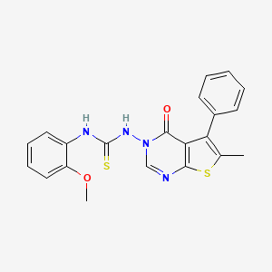 1-(2-Methoxyphenyl)-3-(6-methyl-4-oxo-5-phenylthieno[2,3-d]pyrimidin-3-yl)thiourea