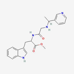 molecular formula C21H24N4O3 B7402075 methyl 3-(1H-indol-3-yl)-2-[[2-(1-pyridin-3-ylethylamino)acetyl]amino]propanoate 