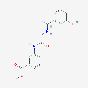 molecular formula C18H20N2O4 B7402096 Methyl 3-[[2-[1-(3-hydroxyphenyl)ethylamino]acetyl]amino]benzoate 