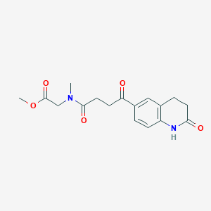 molecular formula C17H20N2O5 B7403053 methyl 2-[methyl-[4-oxo-4-(2-oxo-3,4-dihydro-1H-quinolin-6-yl)butanoyl]amino]acetate 