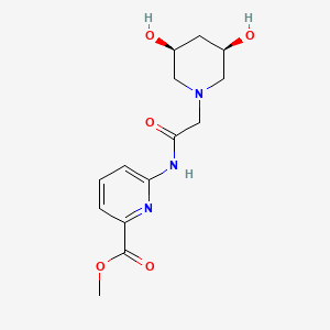 molecular formula C14H19N3O5 B7403146 methyl 6-[[2-[(3S,5R)-3,5-dihydroxypiperidin-1-yl]acetyl]amino]pyridine-2-carboxylate 