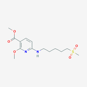 molecular formula C14H22N2O5S B7403339 Methyl 2-methoxy-6-(5-methylsulfonylpentylamino)pyridine-3-carboxylate 