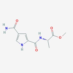 molecular formula C10H13N3O4 B7403493 methyl (2S)-2-[(4-carbamoyl-1H-pyrrole-2-carbonyl)amino]propanoate 