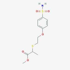 molecular formula C12H17NO5S2 B7403502 Methyl 2-[2-(4-sulfamoylphenoxy)ethylsulfanyl]propanoate 