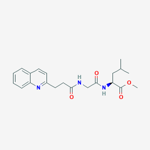 molecular formula C21H27N3O4 B7403509 methyl (2S)-4-methyl-2-[[2-(3-quinolin-2-ylpropanoylamino)acetyl]amino]pentanoate 