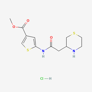 molecular formula C12H17ClN2O3S2 B7403742 Methyl 5-[(2-thiomorpholin-3-ylacetyl)amino]thiophene-3-carboxylate;hydrochloride 