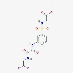 molecular formula C13H15F2N3O6S B7403925 Methyl 2-[[3-[[2-(2,2-difluoroethylamino)-2-oxoacetyl]amino]phenyl]sulfonylamino]acetate 