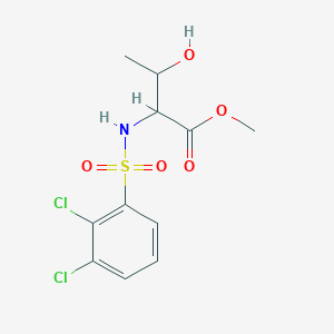 molecular formula C11H13Cl2NO5S B7403934 Methyl 2-[(2,3-dichlorophenyl)sulfonylamino]-3-hydroxybutanoate 