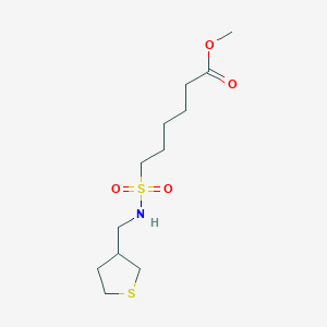 molecular formula C12H23NO4S2 B7403959 Methyl 6-(thiolan-3-ylmethylsulfamoyl)hexanoate 