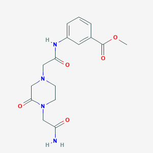 molecular formula C16H20N4O5 B7404093 Methyl 3-[[2-[4-(2-amino-2-oxoethyl)-3-oxopiperazin-1-yl]acetyl]amino]benzoate 