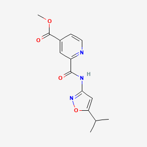 molecular formula C14H15N3O4 B7404153 Methyl 2-[(5-propan-2-yl-1,2-oxazol-3-yl)carbamoyl]pyridine-4-carboxylate 