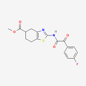 molecular formula C17H15FN2O4S B7404177 Methyl 2-[[2-(4-fluorophenyl)-2-oxoacetyl]amino]-4,5,6,7-tetrahydro-1,3-benzothiazole-5-carboxylate 