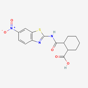 2-[(6-Nitro-1,3-benzothiazol-2-yl)carbamoyl]cyclohexane-1-carboxylic acid