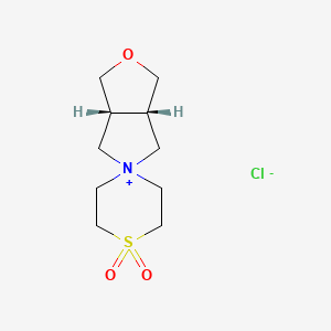 (3aS,6aR)-spiro[1,3,3a,4,6,6a-hexahydrofuro[3,4-c]pyrrol-5-ium-5,4'-1,4-thiazinan-4-ium] 1',1'-dioxide;chloride