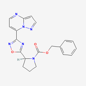 benzyl (2S)-2-(3-pyrazolo[1,5-a]pyrimidin-7-yl-1,2,4-oxadiazol-5-yl)pyrrolidine-1-carboxylate