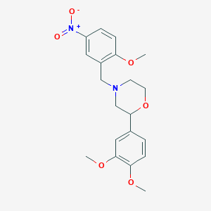 2-(3,4-Dimethoxyphenyl)-4-[(2-methoxy-5-nitrophenyl)methyl]morpholine