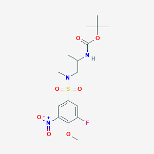 tert-butyl N-[1-[(3-fluoro-4-methoxy-5-nitrophenyl)sulfonyl-methylamino]propan-2-yl]carbamate