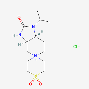 (3'aR,7'aS)-1,1-dioxo-1'-propan-2-ylspiro[1,4-thiazinan-4-ium-4,5'-3,3a,4,6,7,7a-hexahydroimidazo[4,5-c]pyridin-5-ium]-2'-one;chloride