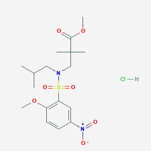 Methyl 3-[(2-methoxy-5-nitrophenyl)sulfonyl-(2-methylpropyl)amino]-2,2-dimethylpropanoate;hydrochloride