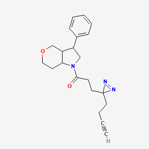 3-(3-but-3-ynyldiazirin-3-yl)-1-(3-phenyl-3,3a,4,6,7,7a-hexahydro-2H-pyrano[4,3-b]pyrrol-1-yl)propan-1-one