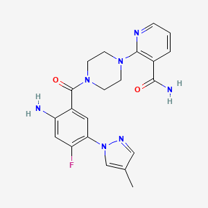 2-[4-[2-Amino-4-fluoro-5-(4-methylpyrazol-1-yl)benzoyl]piperazin-1-yl]pyridine-3-carboxamide