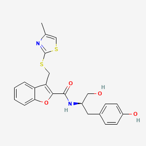 N-[(2R)-1-hydroxy-3-(4-hydroxyphenyl)propan-2-yl]-3-[(4-methyl-1,3-thiazol-2-yl)sulfanylmethyl]-1-benzofuran-2-carboxamide