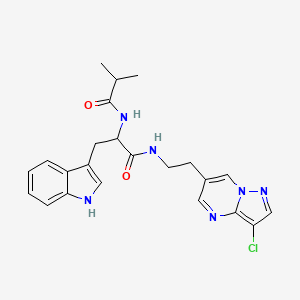 N-[1-[2-(3-chloropyrazolo[1,5-a]pyrimidin-6-yl)ethylamino]-3-(1H-indol-3-yl)-1-oxopropan-2-yl]-2-methylpropanamide