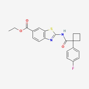 Ethyl 2-[[1-(4-fluorophenyl)cyclobutanecarbonyl]amino]-1,3-benzothiazole-6-carboxylate