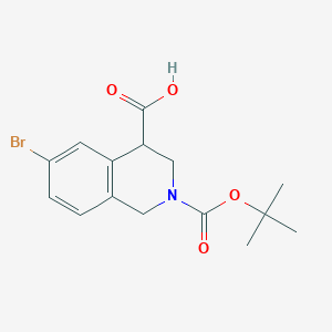 6-bromo-2-[(2-methylpropan-2-yl)oxycarbonyl]-3,4-dihydro-1H-isoquinoline-4-carboxylic acid